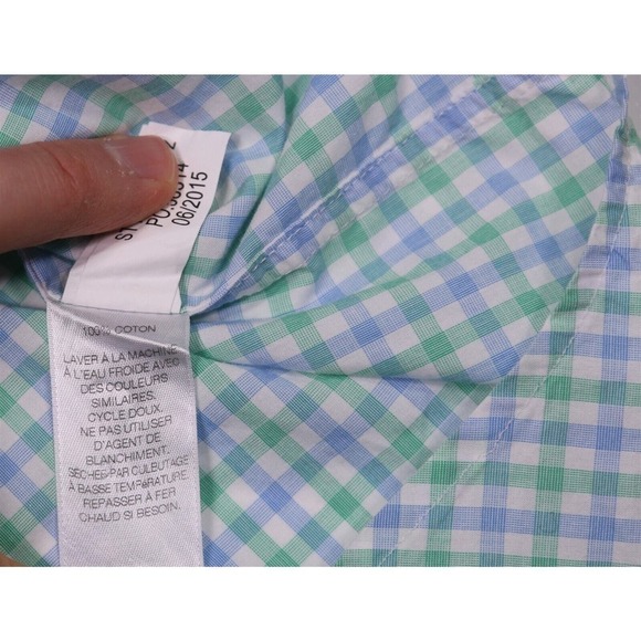 Vineyard Vines Green/Blue/White Check Murray Button-Down Dress Shirt XS - Picture 8 of 8